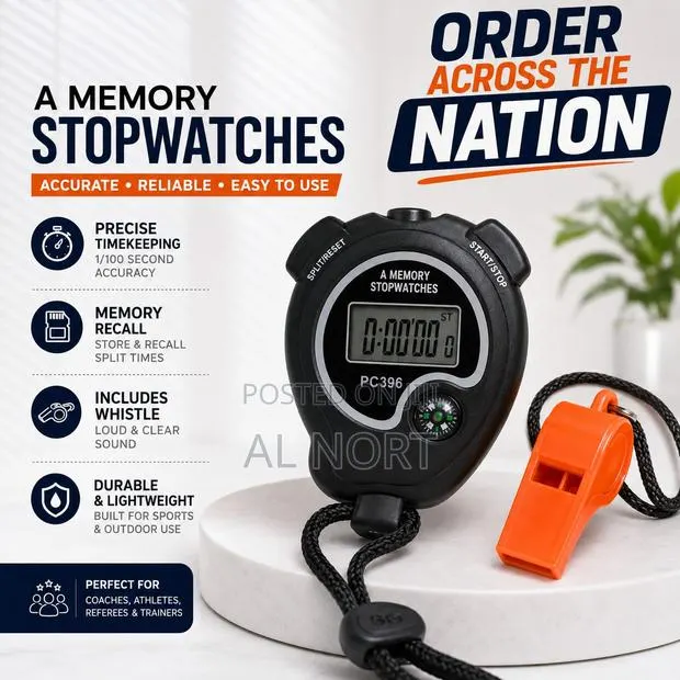 Pc396 Digital Memory Stopwatch With Compass and Whistle · Photo 1
