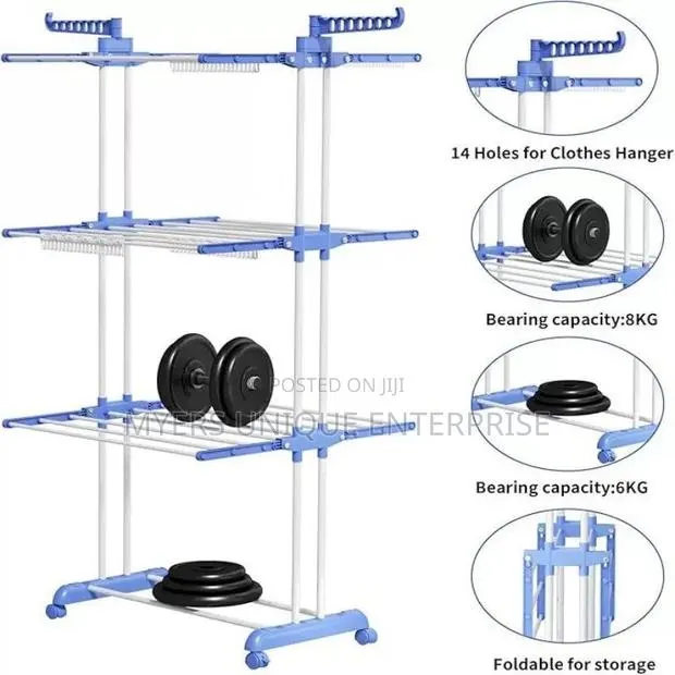 4 Layer Foldable Laundry Stand,No Drilling Needed · Photo 1