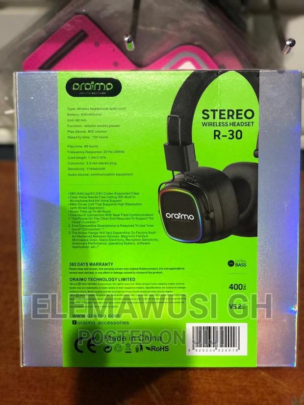 Oraimo R 30 Stereo Headset With Bluetooth 5.1 RGB Lighting · Photo 5