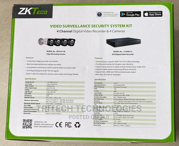 Zkteco 1mp (720P) 4ch Complete KIT With 500gb HDD · Photo 2