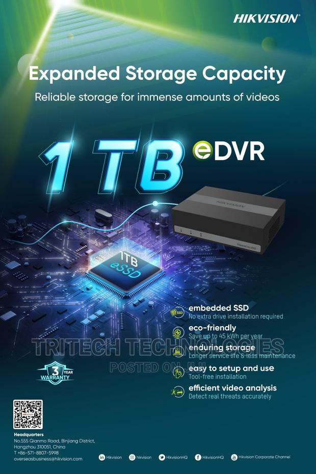 Hikvision Ds-e16hghi-b 16ch 1080P Edvr 1U H.265 With 1tb SSD · Photo 2