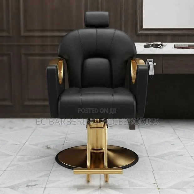Luxury Black & Gold Hydraulic Salon Styling Chair · Photo 1