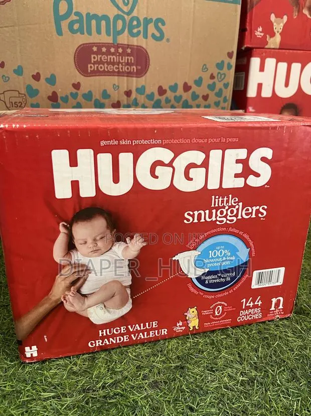Huggies Little Snugglers Baby Diapers Newborn (Up to 10 Lbs), 144 Ct,