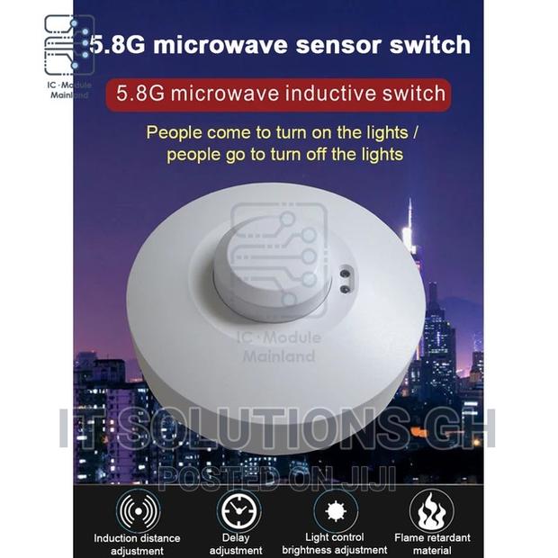 AC85-250V 5.8G Round Microwave Radar Sensor Switch Body Moti · Photo 1