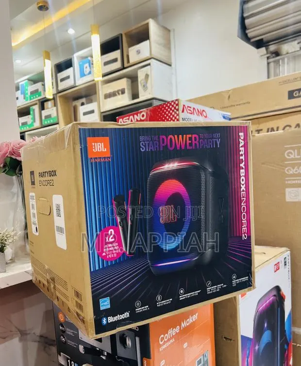 Shop JBL Party Box Encore 2 Potable With 2 Microphones(Black) · Photo 1