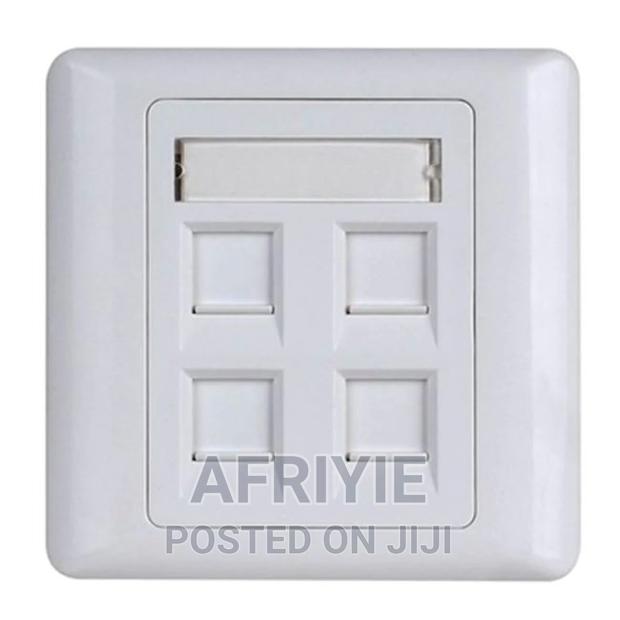 4 Port RJ45 Keystone Wall Jack Faceplate