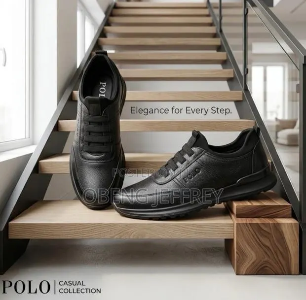 Original Polo Leather All Black Casual Slip On · Photo 1