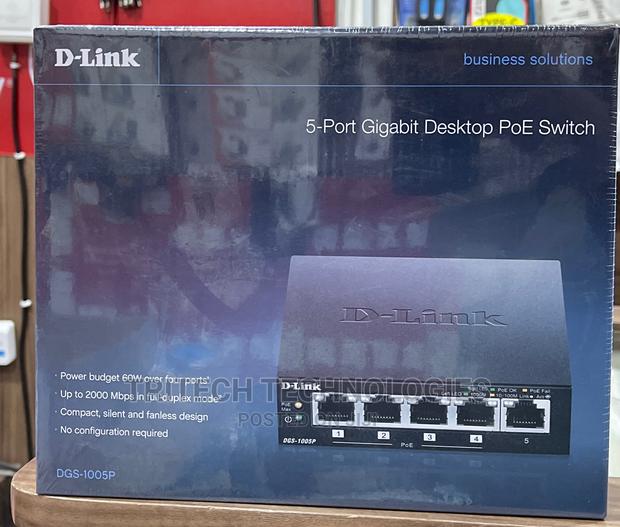 D-Link 5port Desktop Gigabit POE Switch DGS-1005P · Photo 1