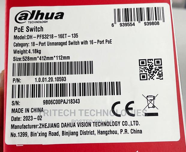 Dahua 16port Gigabit Poe Intelligent Switch + 2 Uplink +2sfp · Photo 2