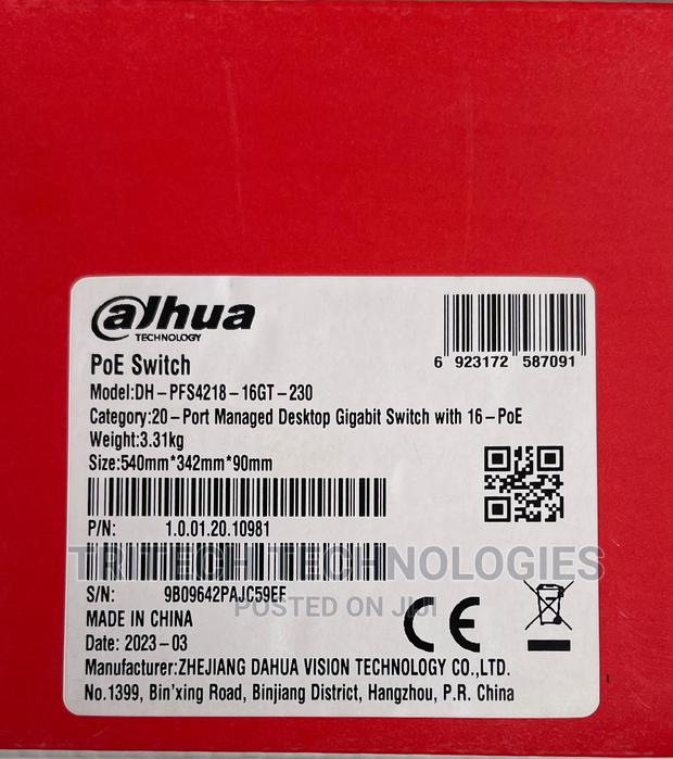 DAHUA PFS4218-16GT 18-port Managed Gigabit Switch Port Poe · Photo 1