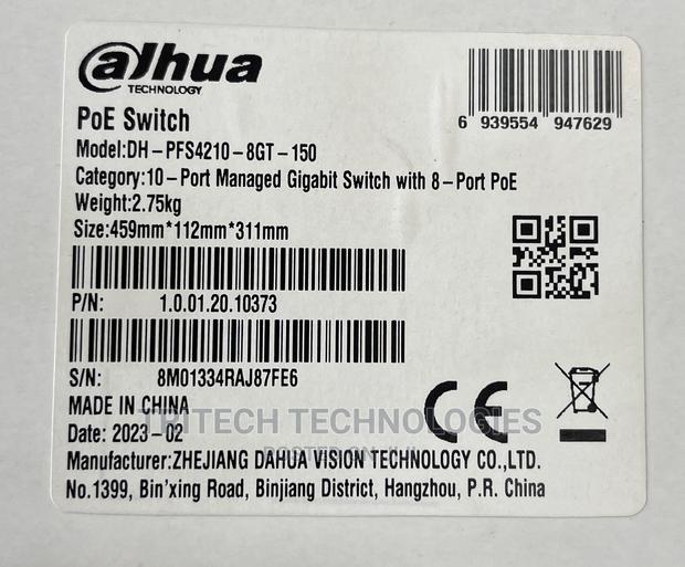 Dahua 8port Poe Gigabit Managed Switch (DH-PFS4210-8GT-150) · Photo 3