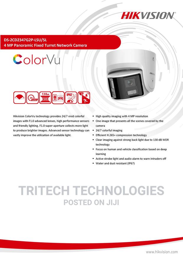 Hikvision 4mp Panoramic Colorvu Fixed Turret Ip Camera Dome · Photo 2