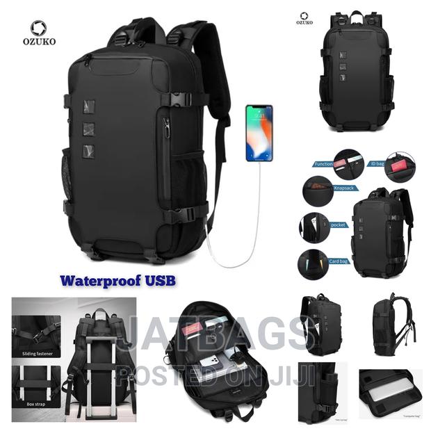 Ozuko Black Waterproof Laptop Backpack (Free Delivery) · Photo 1