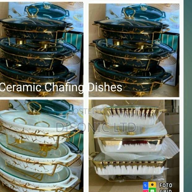 3 Set Ceramic Chafing Dishes With Stands · Photo 4