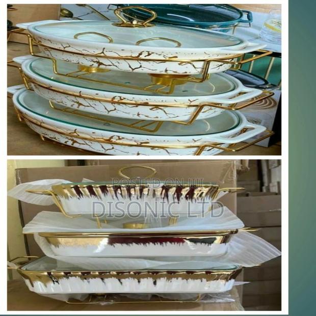 3 Set Ceramic Chafing Dishes With Stands · Photo 3
