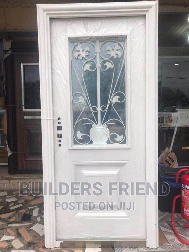All White Italian Steel Security Door+Buglarproof Glass Set · Photo 1