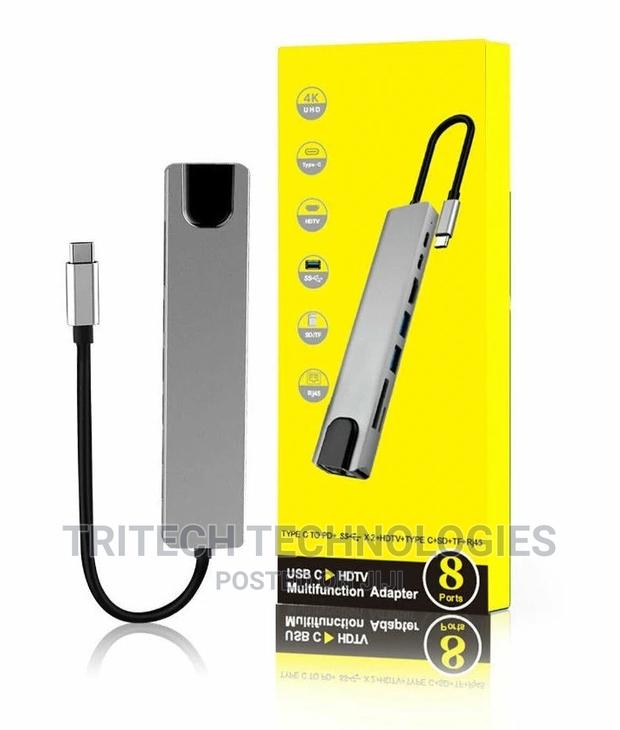Type C 8 In 1 USB-C To HD RJ45 Gigabit Adapter USB 3.0 HUB · Photo 1