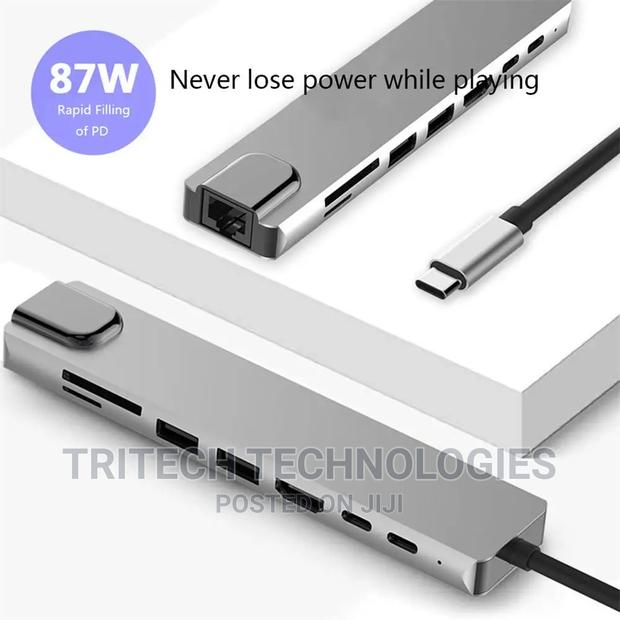 Type C 8 In 1 USB-C To HD RJ45 Gigabit Adapter USB 3.0 HUB · Photo 4
