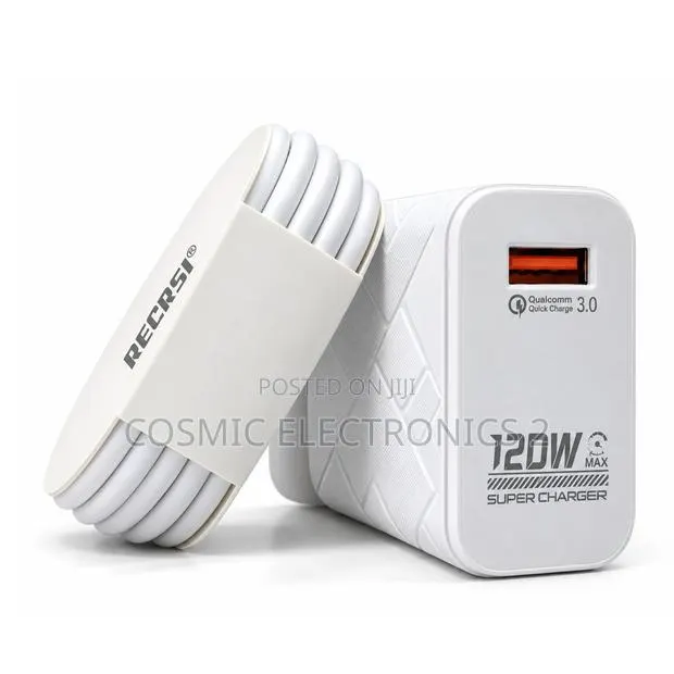 SW-14 120W Super Fast Charger – Single USB-A Port, 3-Pin Plug