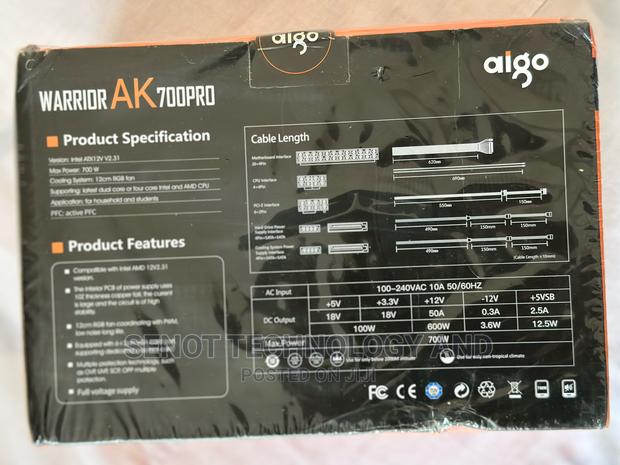 Aigo Power Supply (700watts) RGB · Photo 3