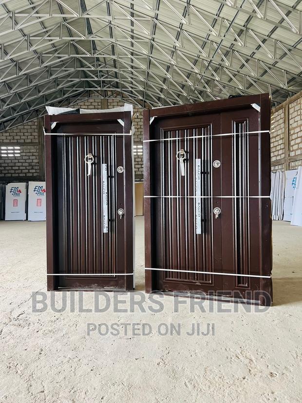 Brown Full Metal Heavy Single Security Door+Double Lock Set · Photo 1
