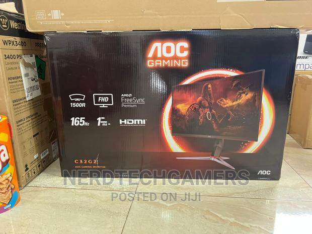AOC C32G2 Gaming Monitor, QHD 2560x1440, 165hz 1ms, · Photo 1