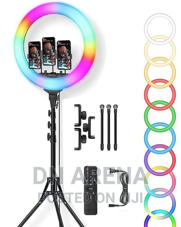 18" RGB Ring Light With Tripod Phone Holder Remote Control · Photo 1