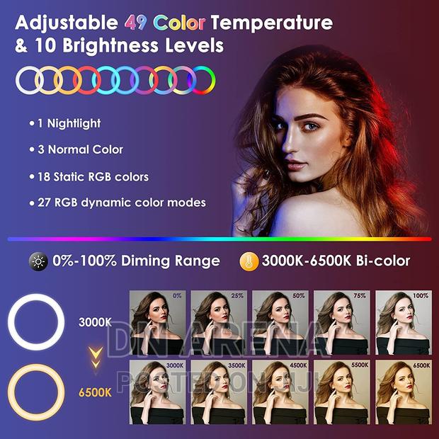 18" RGB Ring Light With Tripod Phone Holder Remote Control · Photo 5