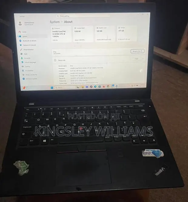 Laptop Lenovo ThinkPad T490s 8GB Intel Core i5 HDD 500GB · Photo 1