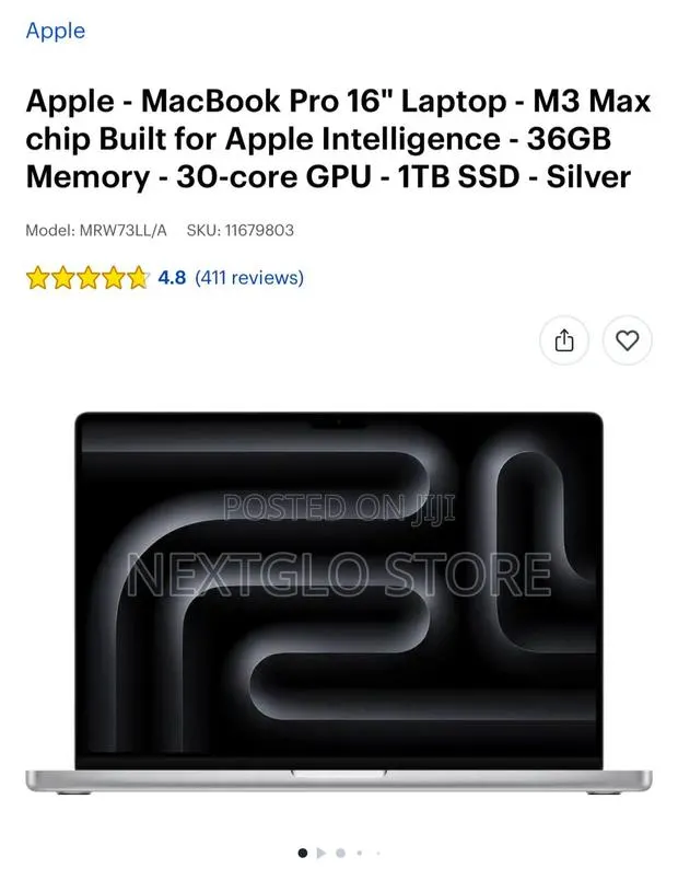 New Laptop Apple MacBook Pro 36GB Apple M3 Max SSD 1T · Photo 1