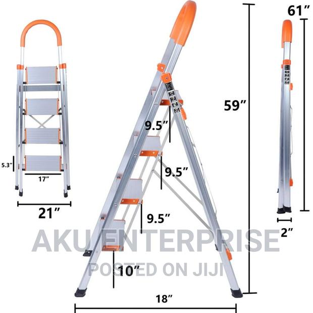 Living Room Staircase Ladders 4 Steps Aluminum Alloy Ladder · Photo 2