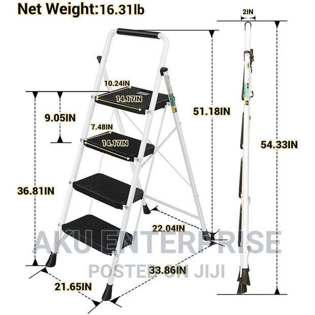 4 Step Ladder, Folding Stool, Step Stool With Wide Anti-slip · Photo 3