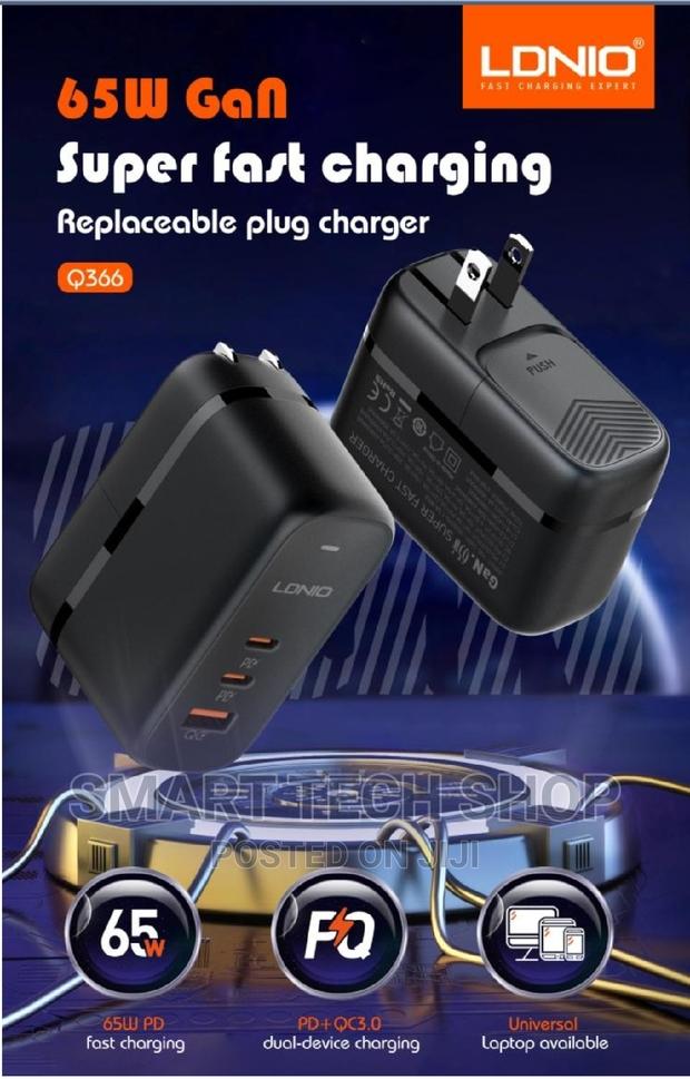 65 Watts LDNIO Heavy Duty Power Adapter Laptops, Phones, Tab · Photo 4