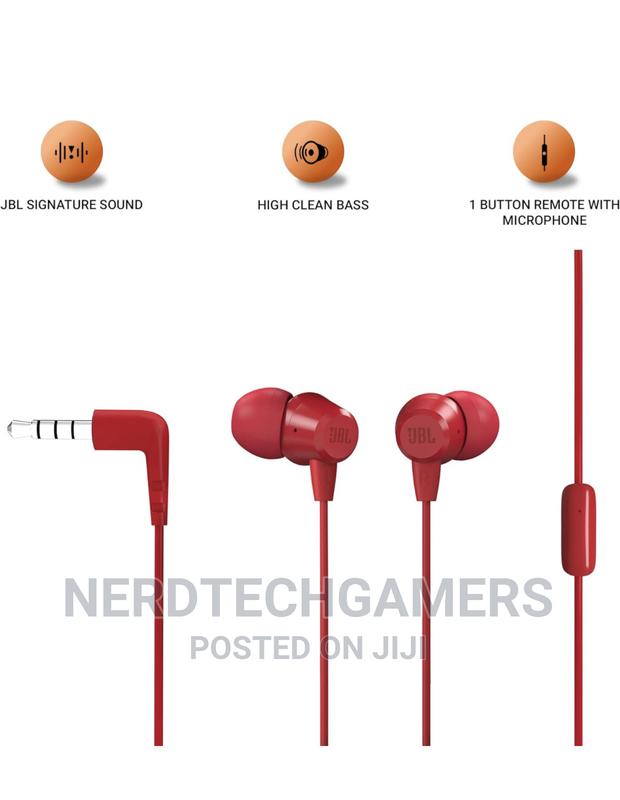 JBL T50HI in-Ear Wired Headphone With Noise Mic (Red) · Photo 3