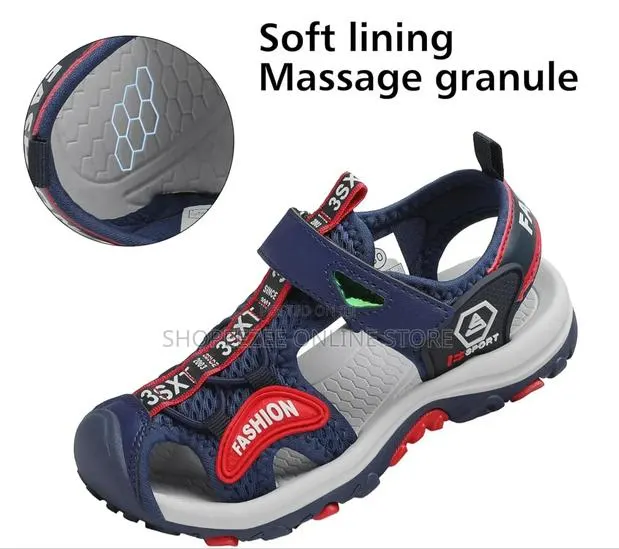 Size 31/ Blue/Red Saguaro Children's Summer Sandals/Velcro Kids Shoes · Photo 2