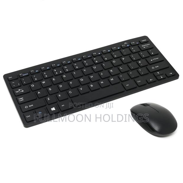 Mini Wireless Keyboard and Mouse With Dust Cover Black · Photo 1