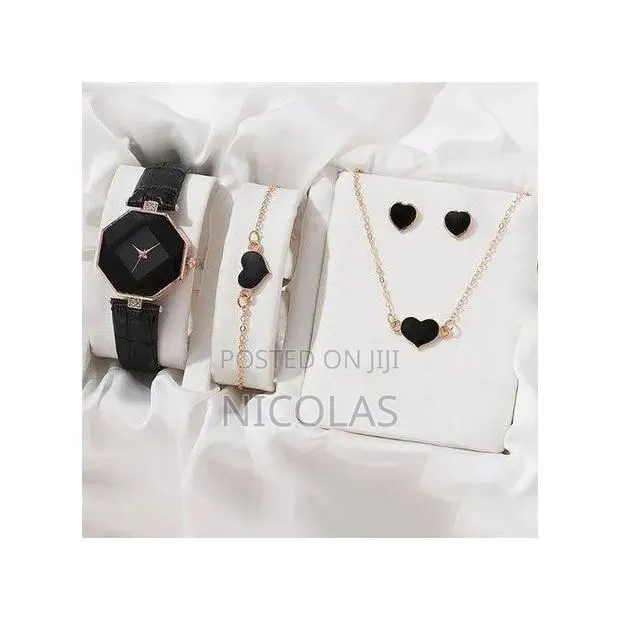 4 in 1 Women's Watch + Necklace + Earrings + Bracelet Set · Photo 1