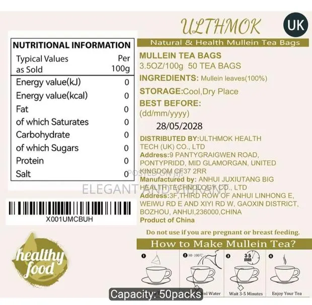 Mullein Leaf Tea Bags, Mullein Flower Leves Stems,Supports Breathing · Photo 2