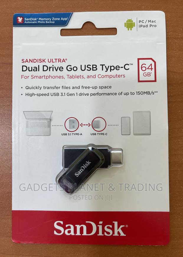 Sandisk 64gb Ultra Dual Drive Go 2-in-1 Flash Drive - 3.1 · Photo 1