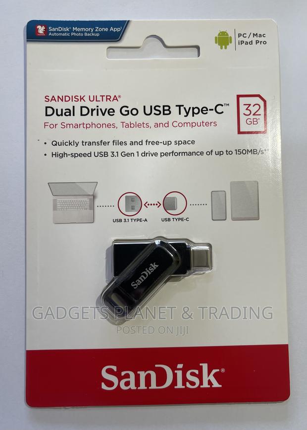 Sandisk 32gb Ultra Dual Drive Go 2-in-1 Flash Drive - 3.1 · Photo 1