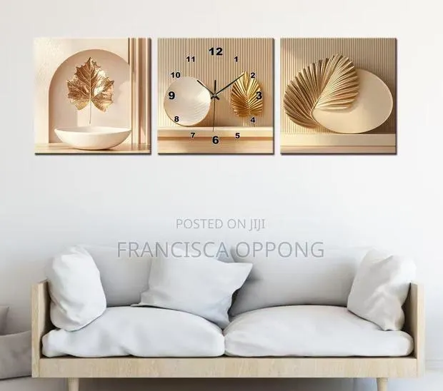 Framed Modern Luxury Gold for Living Room, Set of 3 Piece · Photo 1