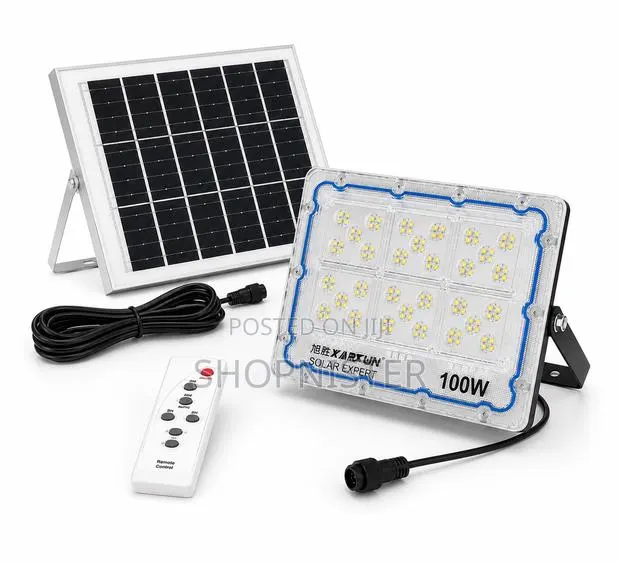 100w Solar Flood Light With Panel · Photo 1