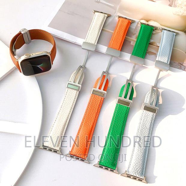 Magnetic Clasp Leather Strap Band for Apple Watch 9 8 7 6 Se · Photo 2