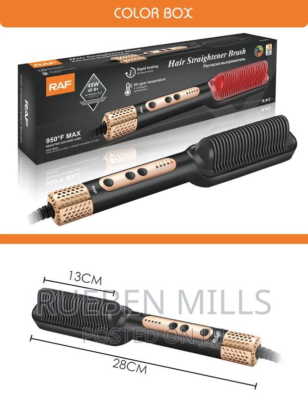950 Degrees RAF Ring Hot Comb Hair Straightener Brush · Photo 1