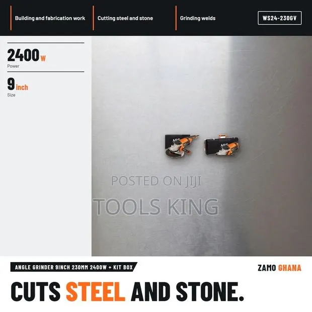 Angle Grinder 9Inch 230Mm 2400W + Kit Box - WS24-230GV · Photo 1