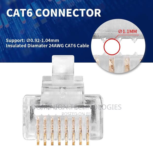 RJ45 Connectors CAT6 Pass Through Connectors Ends · Photo 1