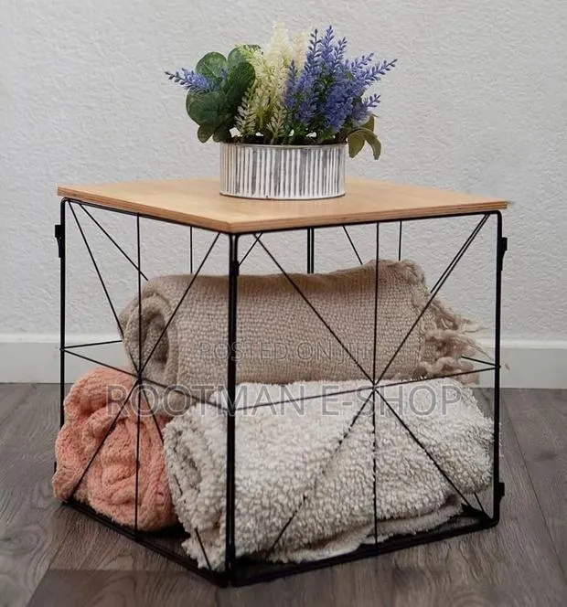 Square Folding Wire Basket for Blankets Storage Side Table · Photo 1