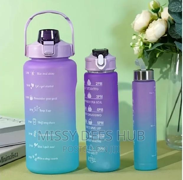 3pcs Bottles With Motivational Time Marker · Photo 1