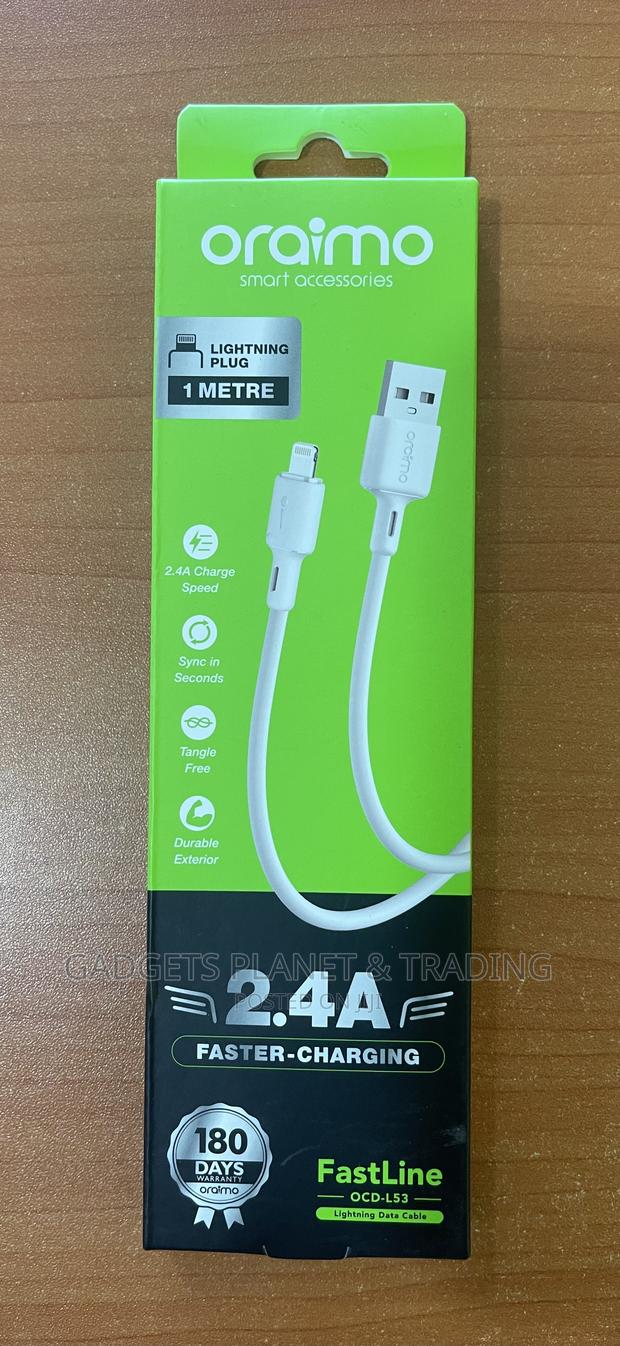 Oraimo Usb to Lightning Fastline Faster Charging Cable - 1m / 2.4a · Photo 1