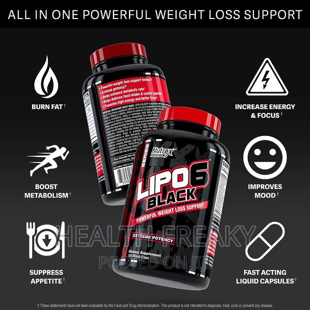 Lipo 6 Black Fat Burner Weight Loss Max Strength Energy · Photo 2